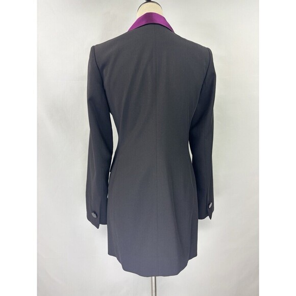 Dana Buchman Petite Formal Blazer Jacket Black Purple 4 Petite 4P - Picture 2 of 11